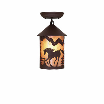 Cascade-Mountain Horse One Light Semi Flush Mount in Rustic Brown (172|M48435AL-27)
