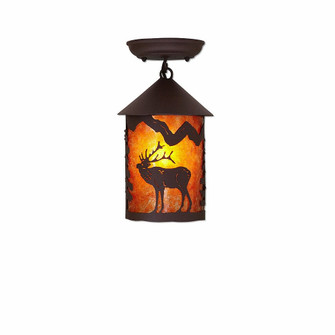 Cascade-Mountain Elk Rustic Brown One Light Semi Flush Mount in Rustic Brown (172|M48433AM-27)