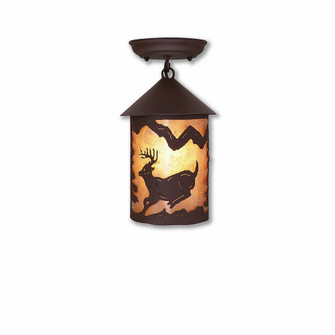 Cascade-Mountain Deer Rustic Brown One Light Semi Flush Mount in Rustic Brown (172|M48430AL-27)