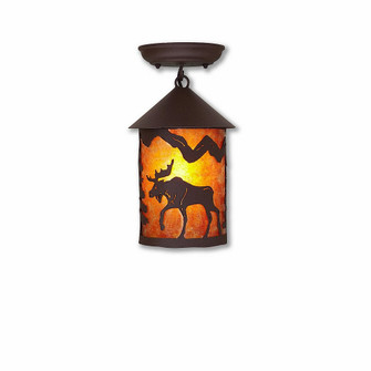 Cascade-Mountain Moose Rustic Brown One Light Semi Flush Mount in Rustic Brown (172|M48427AM-27)