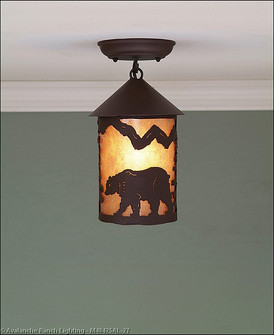 Cascade-Mountain Bear Rustic Brown One Light Semi Flush Mount in Rustic Brown (172|M48425AL-27)