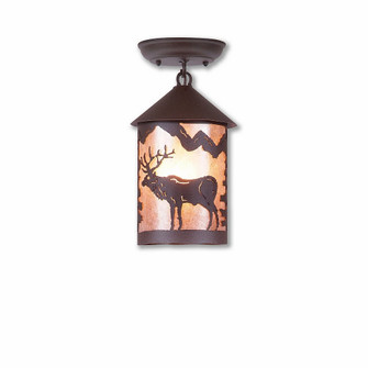 Cascade-Valley Elk One Light Semi Flush Mount in Rustic Brown (172|M48423AL-27)