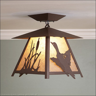 Smoky Mountain-Loon One Light Semi Flush Mount in Rustic Brown (172|M47664AL-27)