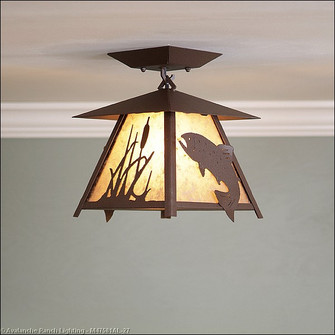 Smoky Mountain-Trout One Light Semi Flush Mount in Rustic Brown (172|M47581AL-27)