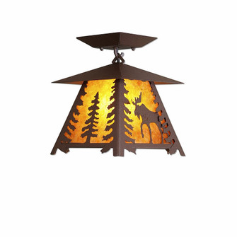 Smoky Mountain-Mountain Moose One Light Semi Flush Mount in Rustic Brown (172|M47527AM-27)