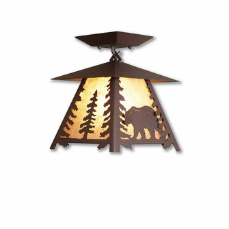 Smoky Mountain-Mountain Bear One Light Semi Flush Mount in Rustic Brown (172|M47525AL-27)