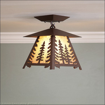 Smoky Mountain-Spruce Tree One Light Semi Flush Mount in Rustic Brown (172|M47514AL-27)