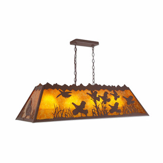 Rocky Mountain-Western Quail Four Light Island-Billiard in Rustic Brown (172|M45554AM-27)