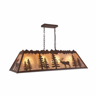 Rocky Mountain-Valley Elk Rustic Brown Four Light Island-Billiard in Rustic Brown (172|M45523AL-27)