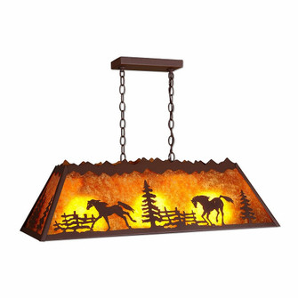 Rocky Mountain-Mountain Horse Rustic Brown Three Light Island-Billiard in Rustic Brown (172|M45435AM-27)