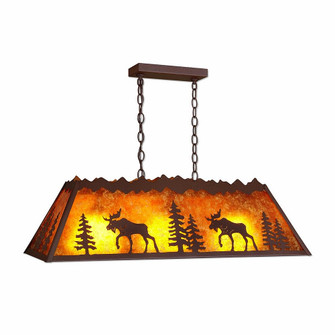 Rocky Mountain-Mountain Moose Rustic Brown Three Light Island-Billiard in Rustic Brown (172|M45427AM-27)