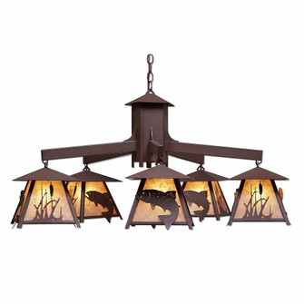 Smoky Mountain-Trout Five Light Chandelier in Rustic Brown (172|M41581AL-27)