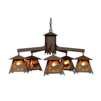 Smoky Mountain-Mountain Deer Five Light Chandelier in Rustic Brown (172|M41530AM-27)