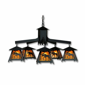 Smoky Mountain-Mountain Moose Five Light Chandelier in Black Iron (172|M41527AM-97)
