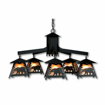 Smoky Mountain-Mountain Bear Five Light Chandelier in Black Iron (172|M41525AL-97)