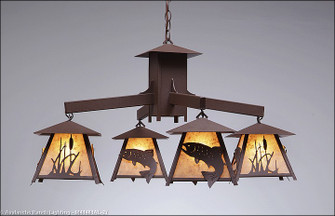 Smoky Mountain-Trout Four Light Chandelier in Rustic Brown (172|M41481AL-27)