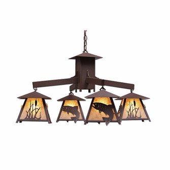Smoky Mountain-Trout Four Light Chandelier in Rustic Brown (172|M41481AL-27)