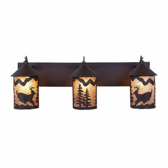 Cascade-Mountain Deer Rustic Brown Three Light Bath Vanity Light in Rustic Brown (172|M38330AL-27)