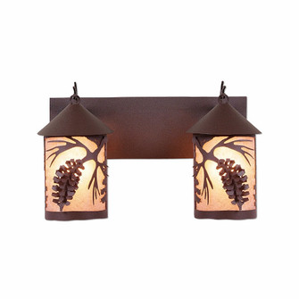 Cascade-Spruce Cone Two Light Bath Vanity Light in Rustic Brown (172|M38240AL-27)