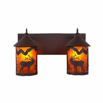Cascade-Mountain Elk Rustic Brown Two Light Bath Vanity Light in Rustic Brown (172|M38233AM-27)