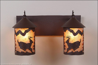 Cascade-Mountain Deer Rustic Brown Two Light Bath Vanity Light in Rustic Brown (172|M38230AL-27)