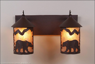 Cascade-Mountain Bear Rustic Brown Two Light Bath Vanity Light in Rustic Brown (172|M38225AL-27)