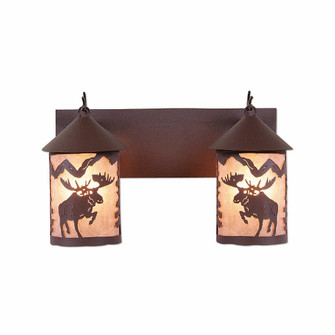 Cascade-Alaska Moose Two Light Bath Vanity Light in Rustic Brown (172|M38222AL-27)
