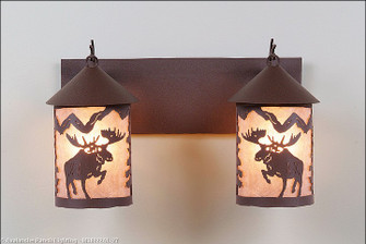 Cascade-Alaska Moose Two Light Bath Vanity Light in Rustic Brown (172|M38222AL-27)