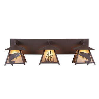 Smoky Mountain-Trout Three Light Bath Vanity Light in Rustic Brown (172|M35381AL-27)