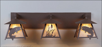 Smoky Mountain-Trout Three Light Bath Vanity Light in Rustic Brown (172|M35381AL-27)