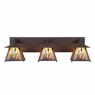 Smoky Mountain-Cattails Three Light Bath Vanity Light in Rustic Brown (172|M35365AL-27)