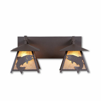 Smoky Mountain-Trout Two Light Bath Vanity Light in Rustic Brown (172|M35281AL-27)
