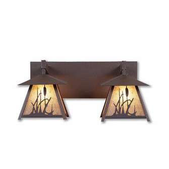 Smoky Mountain-Cattails Two Light Bath Vanity Light in Rustic Brown (172|M35265AL-27)