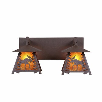 Smoky Mountain-Mountain Moose Two Light Bath Vanity Light in Rustic Brown (172|M35227AM-27)