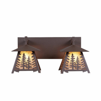 Smoky Mountain-Spruce Tree Two Light Bath Vanity Light in Rustic Brown (172|M35214AL-27)