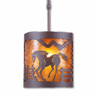 Kincaid-Mountain Horse One Light Pendant in Rustic Brown (172|M29135AM-ST-27)