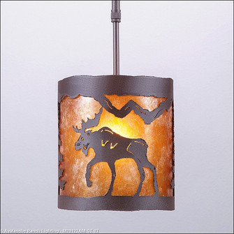Kincaid-Mountain Moose One Light Pendant in Rustic Brown (172|M29127AM-ST-27)