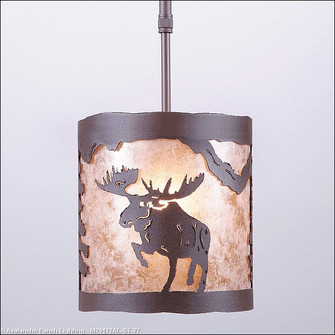 Kincaid-Alaska Moose One Light Pendant in Rustic Brown (172|M29122AL-ST-27)