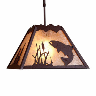 Rocky Mountain-Trout One Light Pendant in Rustic Brown (172|M26581AL-ST-27)