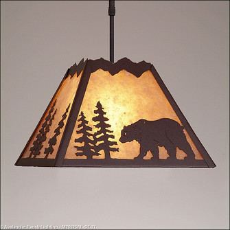 Rocky Mountain-Mountain Bear Rustic Brown One Light Pendant in Rustic Brown (172|M26525AL-ST-27)