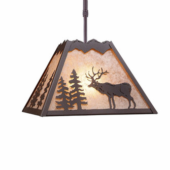 Rocky Mountain-Valley Elk Rustic Brown One Light Pendant in Rustic Brown (172|M26523AL-ST-27)