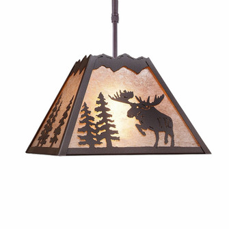 Rocky Mountain-Alaska Moose Rustic Brown One Light Pendant in Rustic Brown (172|M26522AL-ST-27)