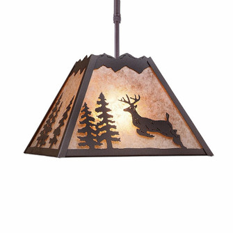 Rocky Mountain-Valley Deer Rustic Brown One Light Pendant in Rustic Brown (172|M26521AL-ST-27)