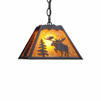 Rocky Mountain-Alaska Moose Black Iron One Light Pendant in Black Iron (172|M26322AM-CH-97)
