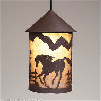 Cascade Lantern-Mountain Horse One Light Pendant in Rustic Brown (172|M24635AL-ST-27)