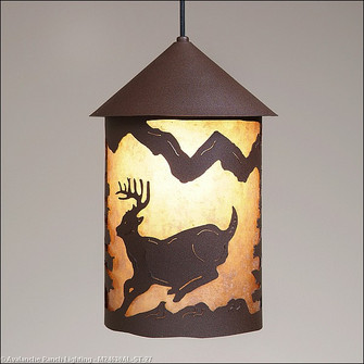 Cascade Lantern-Mountain Deer One Light Pendant in Rustic Brown (172|M24630AL-ST-27)