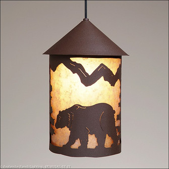 Cascade Lantern-Mountain Bear One Light Pendant in Rustic Brown (172|M24625AL-ST-27)