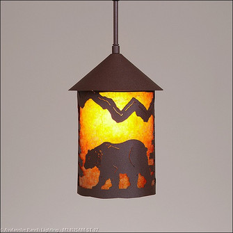 Cascade Lantern-Mountain Bear One Light Pendant in Rustic Brown (172|M24525AM-ST-27)