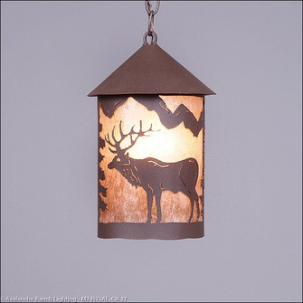 Cascade Lantern-Valley Elk One Light Pendant in Rustic Brown (172|M24523AL-CH-27)