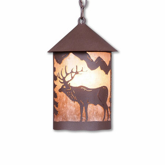 Cascade Lantern-Valley Elk One Light Pendant in Rustic Brown (172|M24523AL-CH-27)